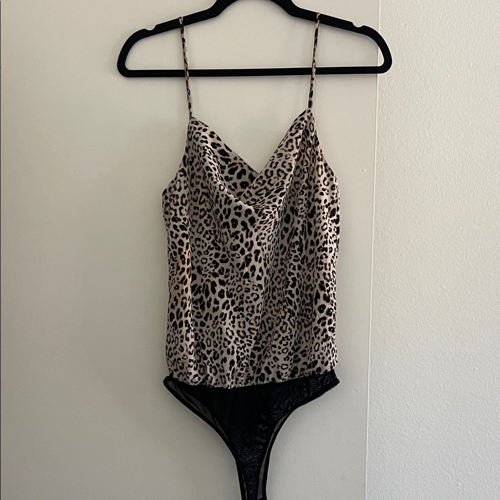 Astr Leopard Print Bodysuit - Cream and Black